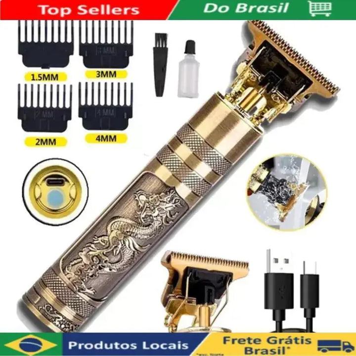 Máquine Profissional de Corte de Cabelo e Barba