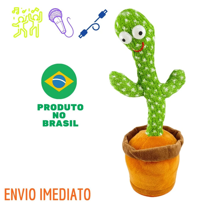 Cacto Dançante e Falante Interativo Recarregavel