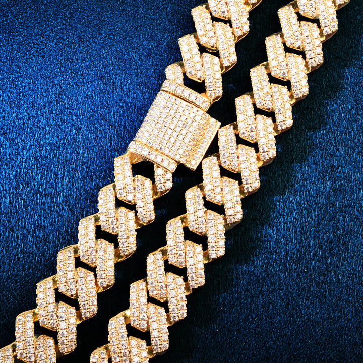 Pulseira de corrente cubana Miami de 14 mm para homens e mulheres