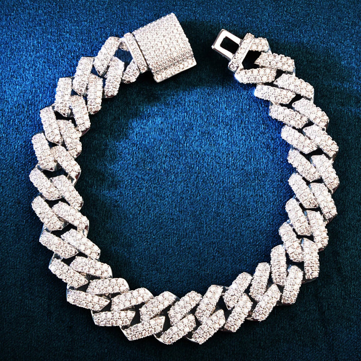 Pulseira de corrente cubana Miami de 14 mm para homens e mulheres