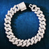 Pulseira de corrente cubana Miami de 14 mm para homens e mulheres