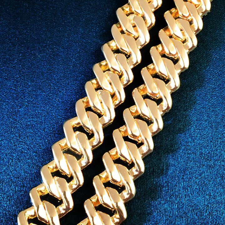 Pulseira de corrente cubana Miami de 14 mm para homens e mulheres