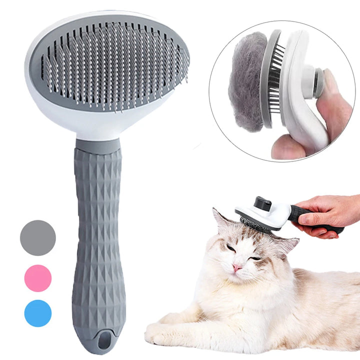 Pente autolimpante para remoção de pelos de animais de estimação, cães e gatos